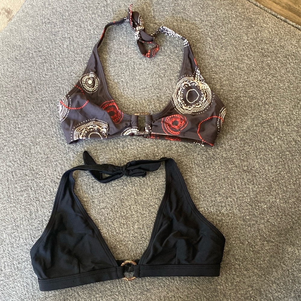 Black and Patterned Bikini Tops